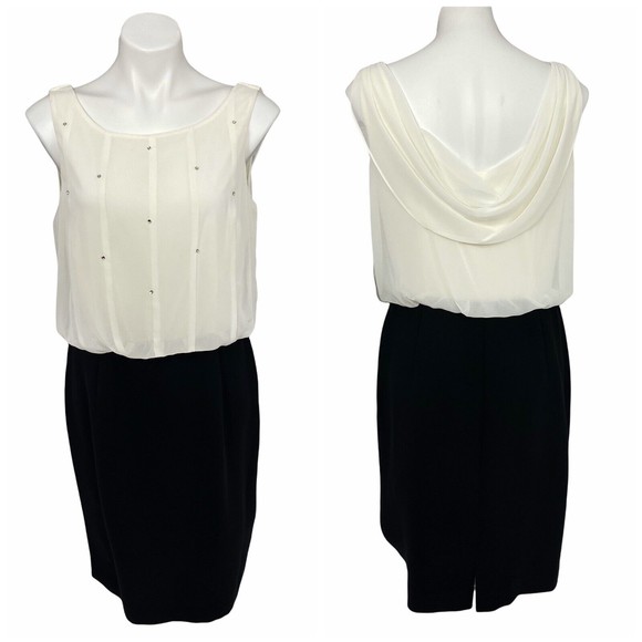 Evan Picone Womens Dress Blazer Combo Size 12 Rhinestone Chiffon Black Lot of 2 - Picture 3 of 12